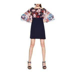 Desigual Olivia Dress Womens 6 Floral Long Open Flowy Sleeves Feminine Romantic